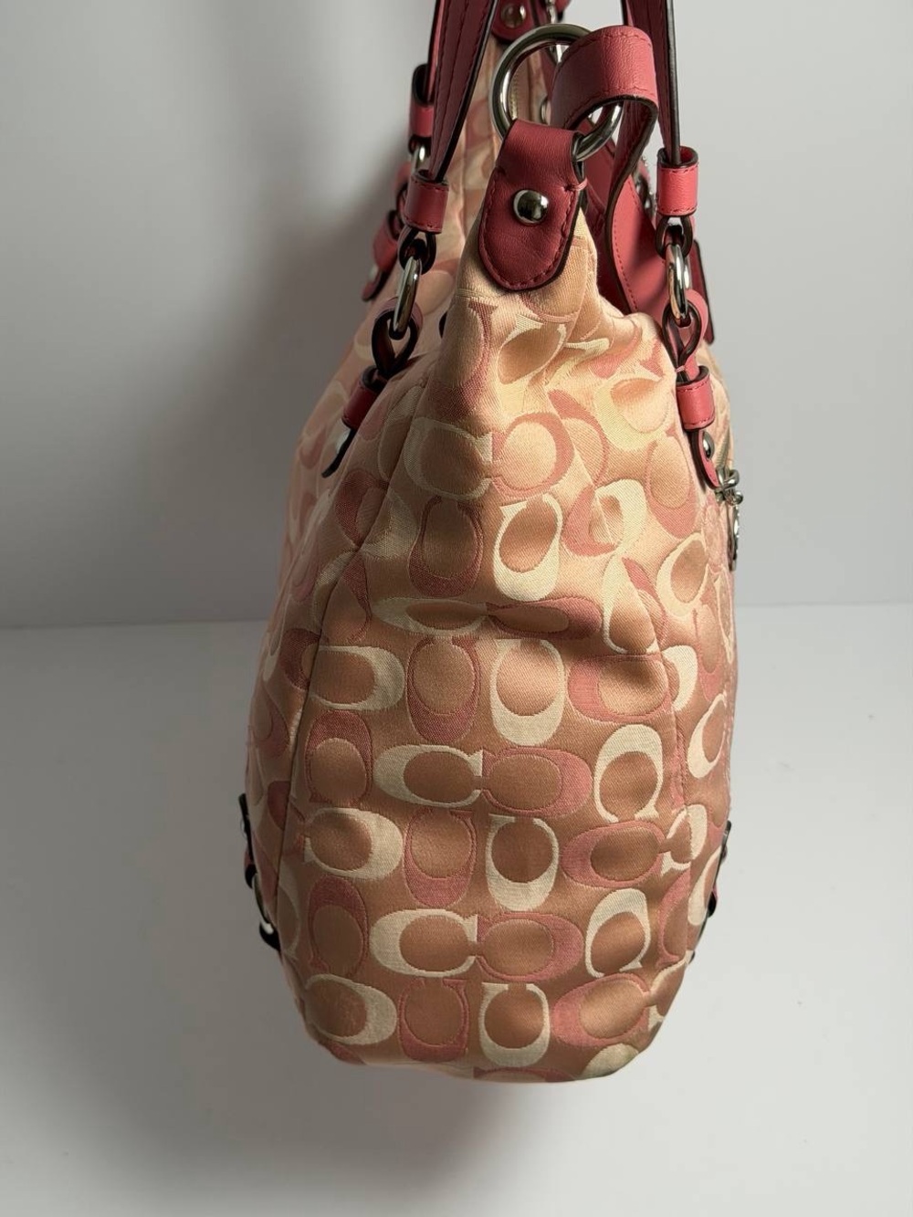 Coach Pink Alexandra Signature Monogram Shoulder Bag - Picture 5 of 12